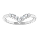 14K White Gold 1/6 CTW Natural Diamond Graduated V Ring