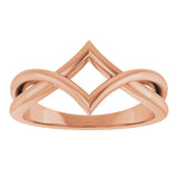 14K Rose Geometric Negative Space Ring