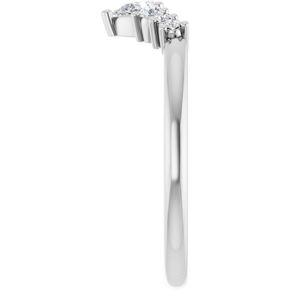 14K White Gold 1/4 CTW Lab-Grown Diamond Contour Band