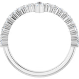 14K White Gold 1/2 CTW Natural Diamond V Ring