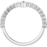 Platinum 1/2 CTW Natural Diamond V Ring