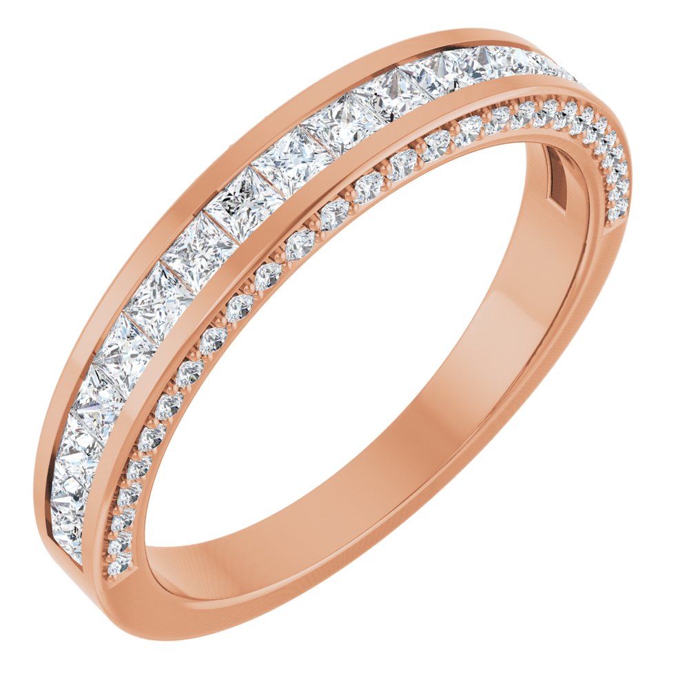 14K Rose 3/4 CTW Natural Diamond Anniversary Band