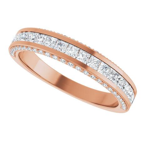 14K Rose 3/4 CTW Natural Diamond Anniversary Band