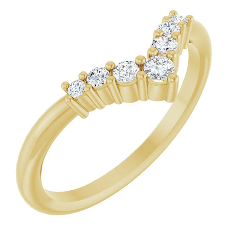 14K Yellow 1/6 CTW Natural Diamond Graduated V Ring