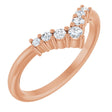 14K Rose Gold 1/6 CTW Natural Diamond Graduated V Ring
