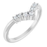 14K White Gold 1/6 CTW Natural Diamond Graduated V Ring