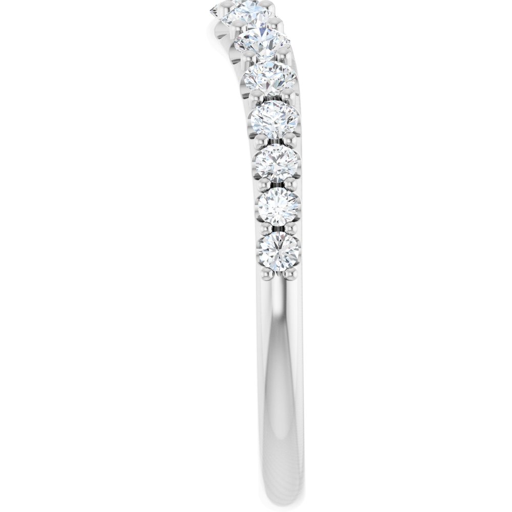 14K White Gold 1/2 CTW Natural Diamond Graduated Contour Band