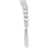 14K White Gold 1/2 CTW Natural Diamond Graduated Contour Band