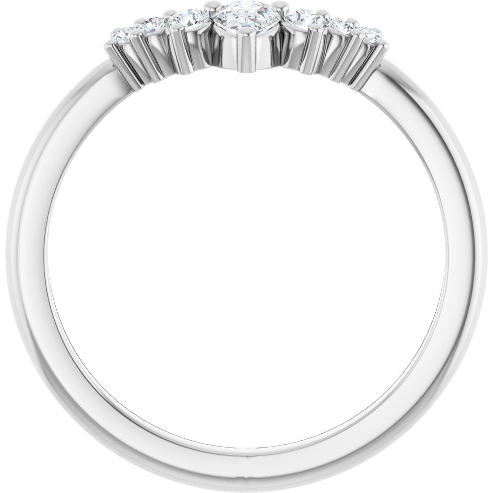 14K White 1/4 CTW Lab-Grown Diamond Contour Band