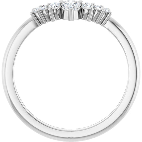 14K White 1/4 CTW Lab-Grown Diamond Contour Band