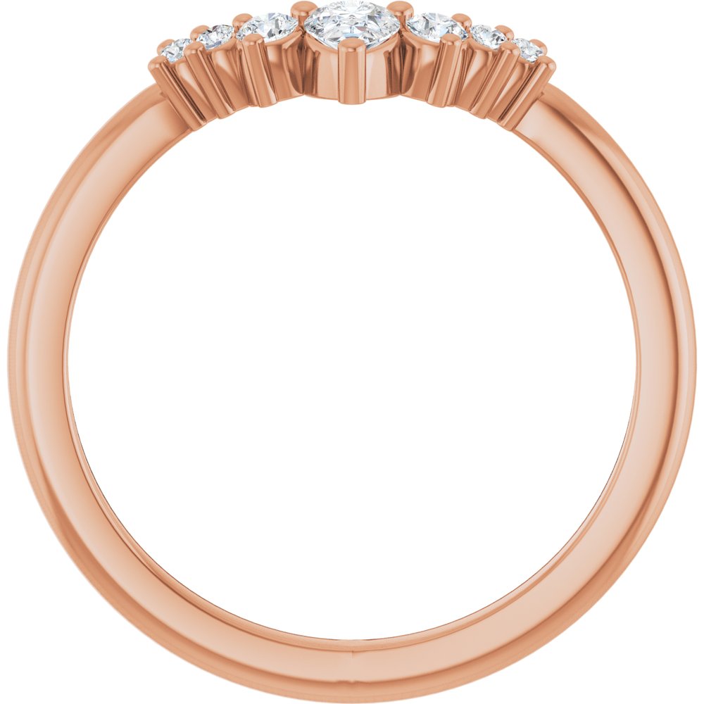 14K Rose Gold 1/4 CTW Natural Diamond Contour Band  