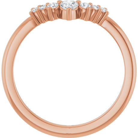 14K Rose Gold 1/4 CTW Natural Diamond Contour Band  