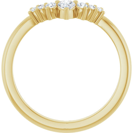 14K Yellow 1/4 CTW Natural Diamond Contour Band