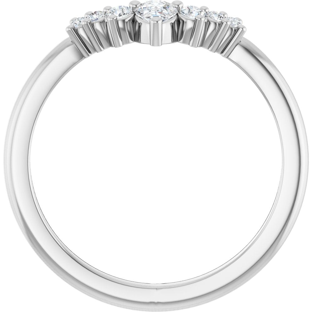 14K White 1/4 CTW Lab-Grown Diamond Contour Band