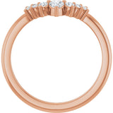 14K Rose Gold 1/4 CTW Natural Diamond Contour Band  