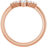 14K Rose 1/4 CTW Natural Diamond Contour Band