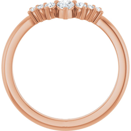 14K Rose 1/4 CTW Natural Diamond Contour Band