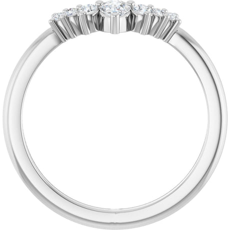 Platinum 1/4 CTW Natural Diamond Contour Band  