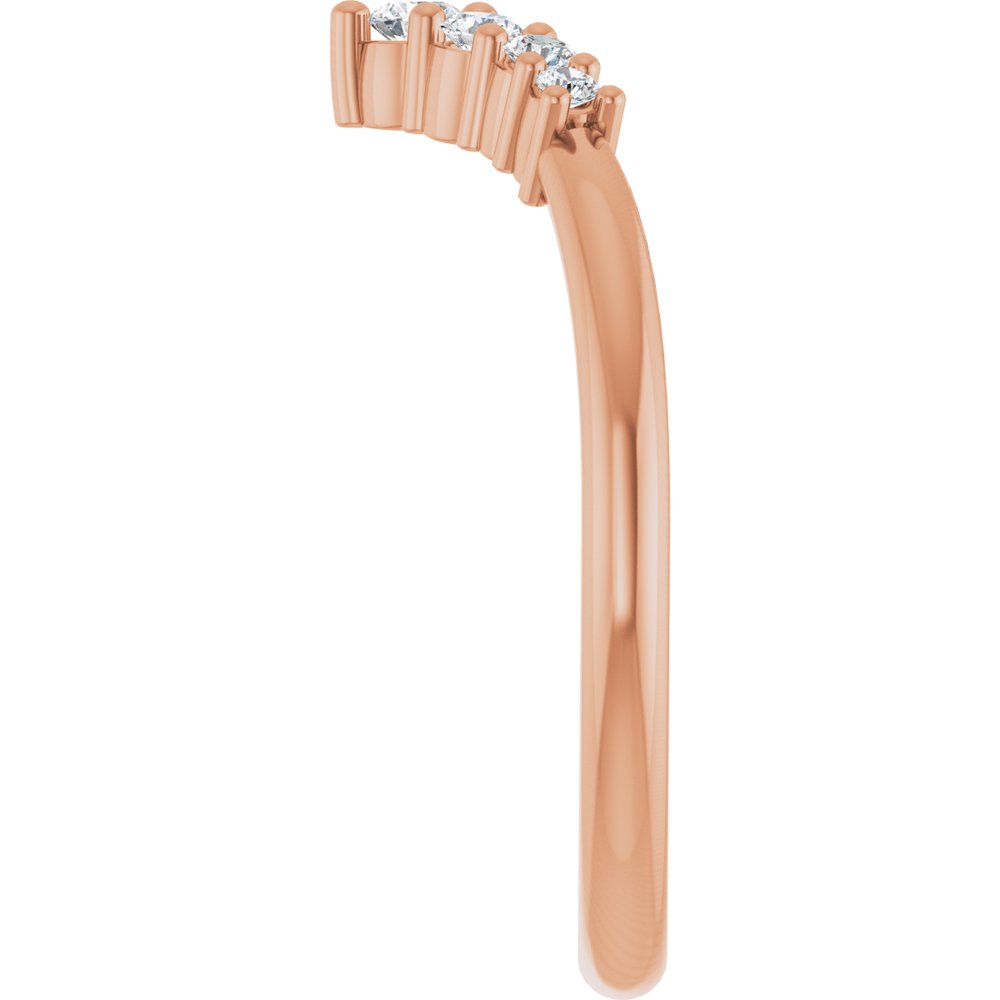14K Rose Gold 1/6 CTW Natural Diamond Graduated V Ring