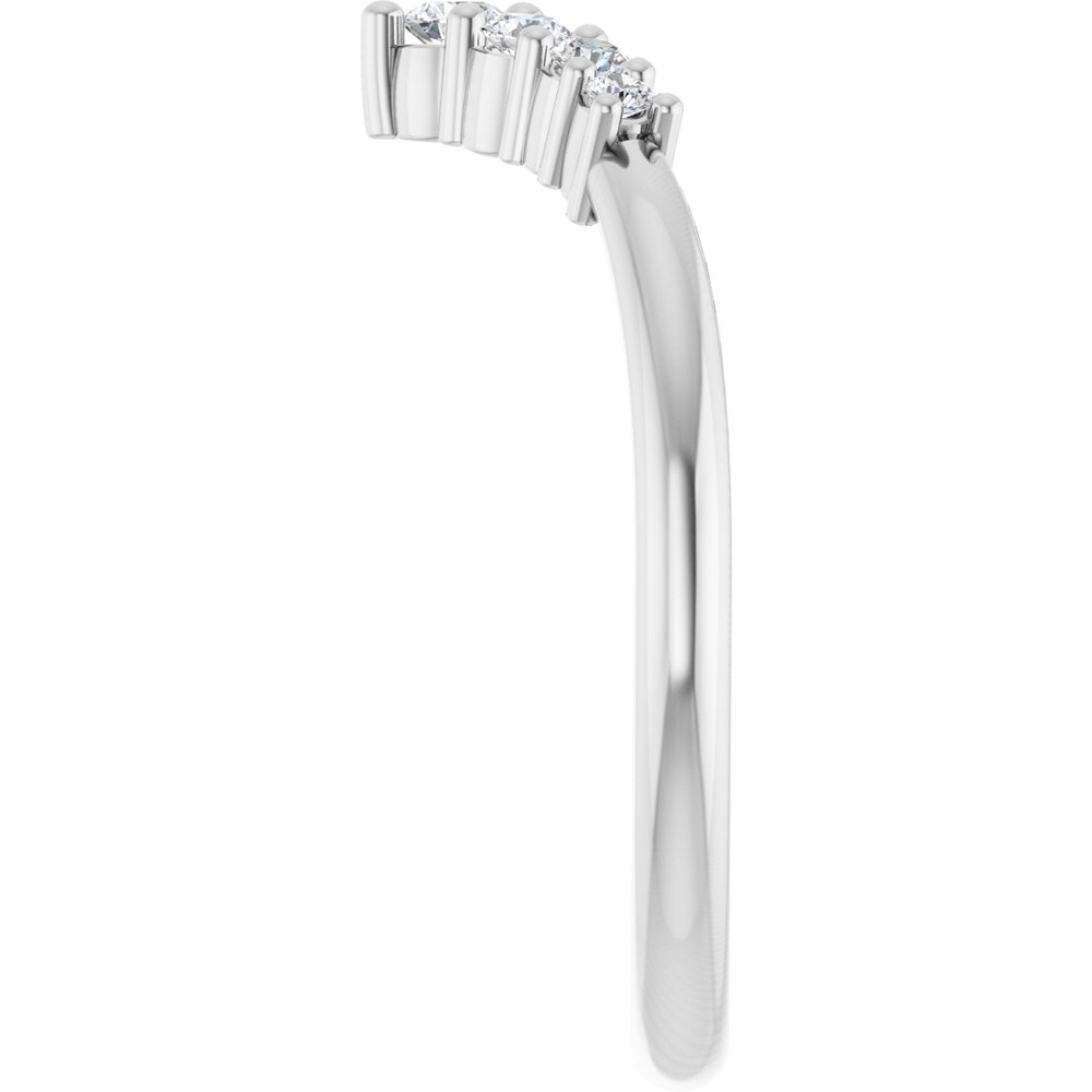 14K White Gold 1/6 CTW Natural Diamond Graduated V Ring