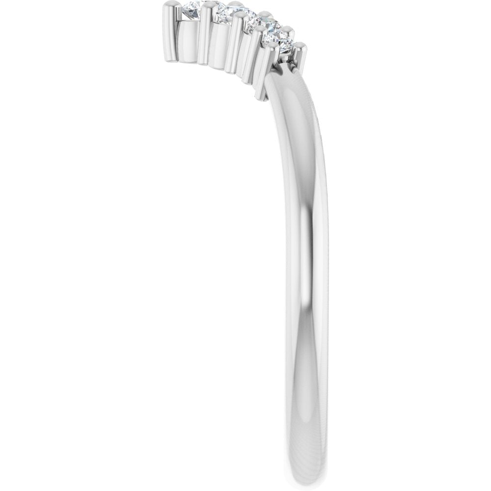 14K White Gold 1/6 CTW Natural Diamond Graduated V Ring