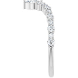Platinum 1/2 CTW Natural Diamond V Ring
