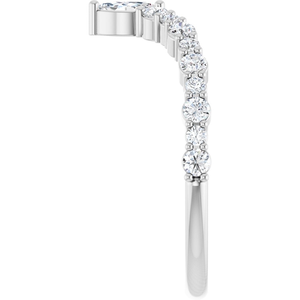 14K White Gold 1/2 CTW Natural Diamond V Ring