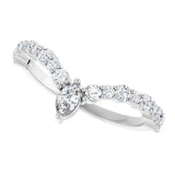 Platinum 1/2 CTW Natural Diamond V Ring