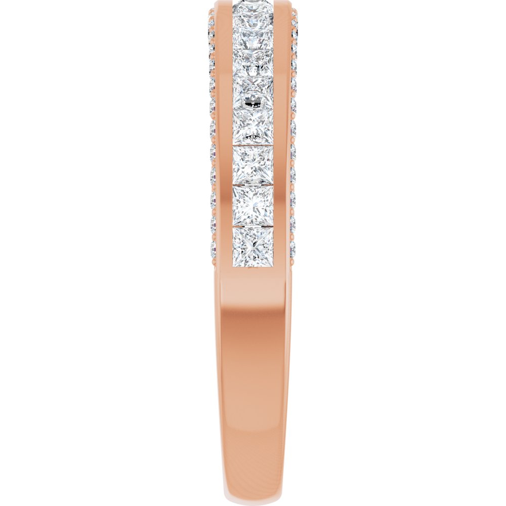 14K Rose 3/4 CTW Natural Diamond Anniversary Band