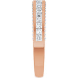 14K Rose 3/4 CTW Natural Diamond Anniversary Band