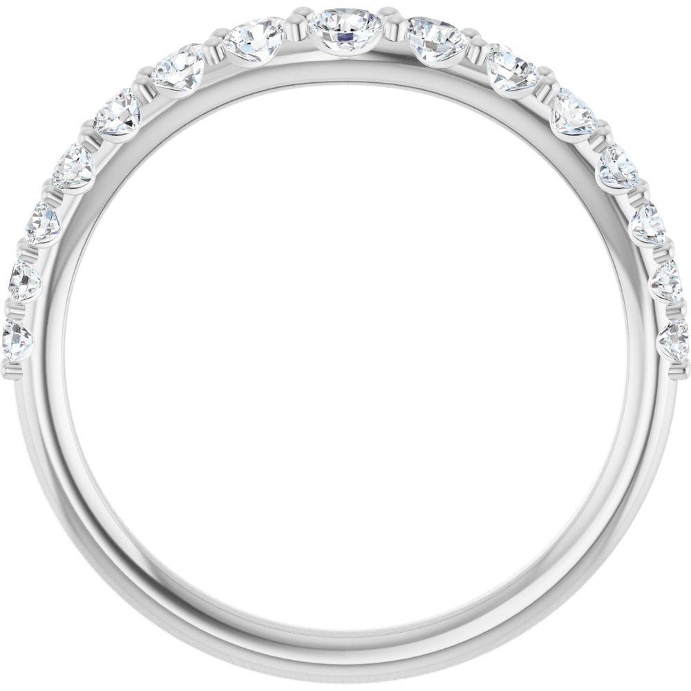 14K White Gold 1/2 CTW Natural Diamond Graduated Contour Band