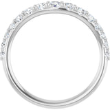 14K White Gold 1/2 CTW Natural Diamond Graduated Contour Band