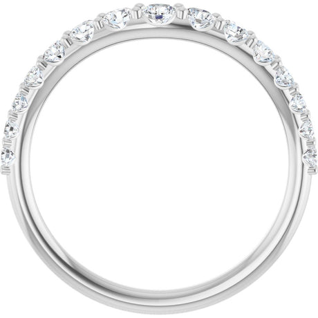 14K White Gold 1/2 CTW Natural Diamond Graduated Contour Band