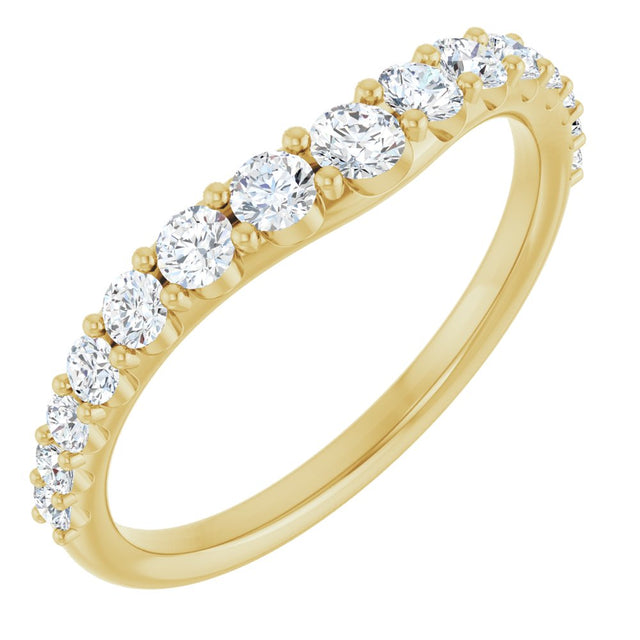 14K Yellow 1/2 CTW Natural Diamond Contour Band