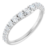 14K White Gold 1/2 CTW Natural Diamond Graduated Contour Band