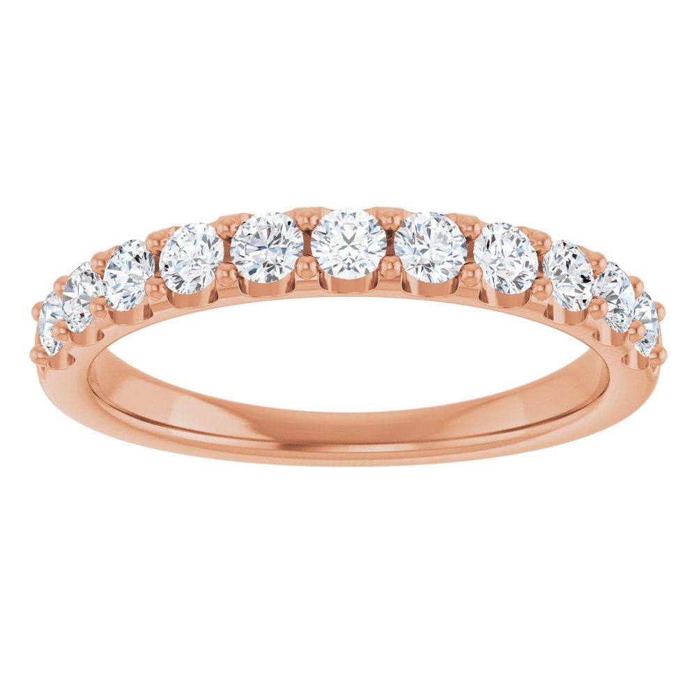 14K Rose 1/2 CTW Natural Diamond Anniversary Band