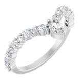 Platinum 1/2 CTW Natural Diamond V Ring
