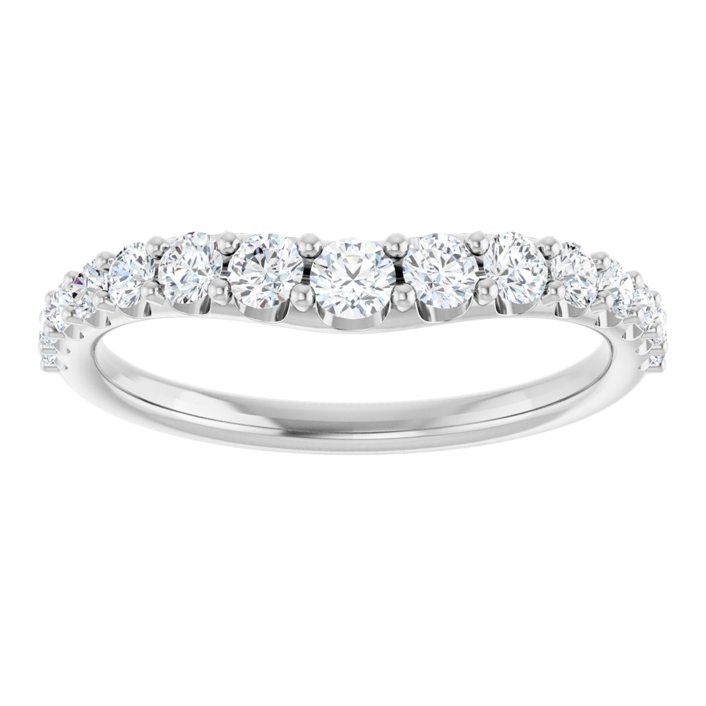 14K White 1/2 CTW Natural Diamond Contour Band