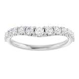 14K White 1/2 CTW Natural Diamond Contour Band