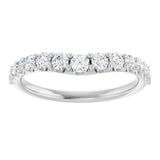 14K White Gold 1/2 CTW Natural Diamond Graduated Contour Band