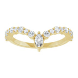 14K Yellow 1/2 CTW Natural Diamond V Ring