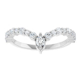 14K White 1/2 CTW Natural Diamond V Ring