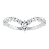 Platinum 1/2 CTW Natural Diamond V Ring