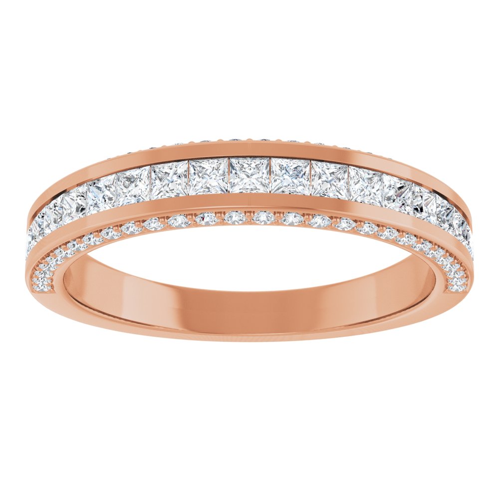 14K Rose 3/4 CTW Natural Diamond Anniversary Band