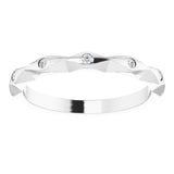 14K White .08 CTW Natural Diamond Stackable Anniversary Band