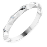 14K White .08 CTW Natural Diamond Stackable Anniversary Band