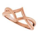 14K Rose Geometric Negative Space Ring