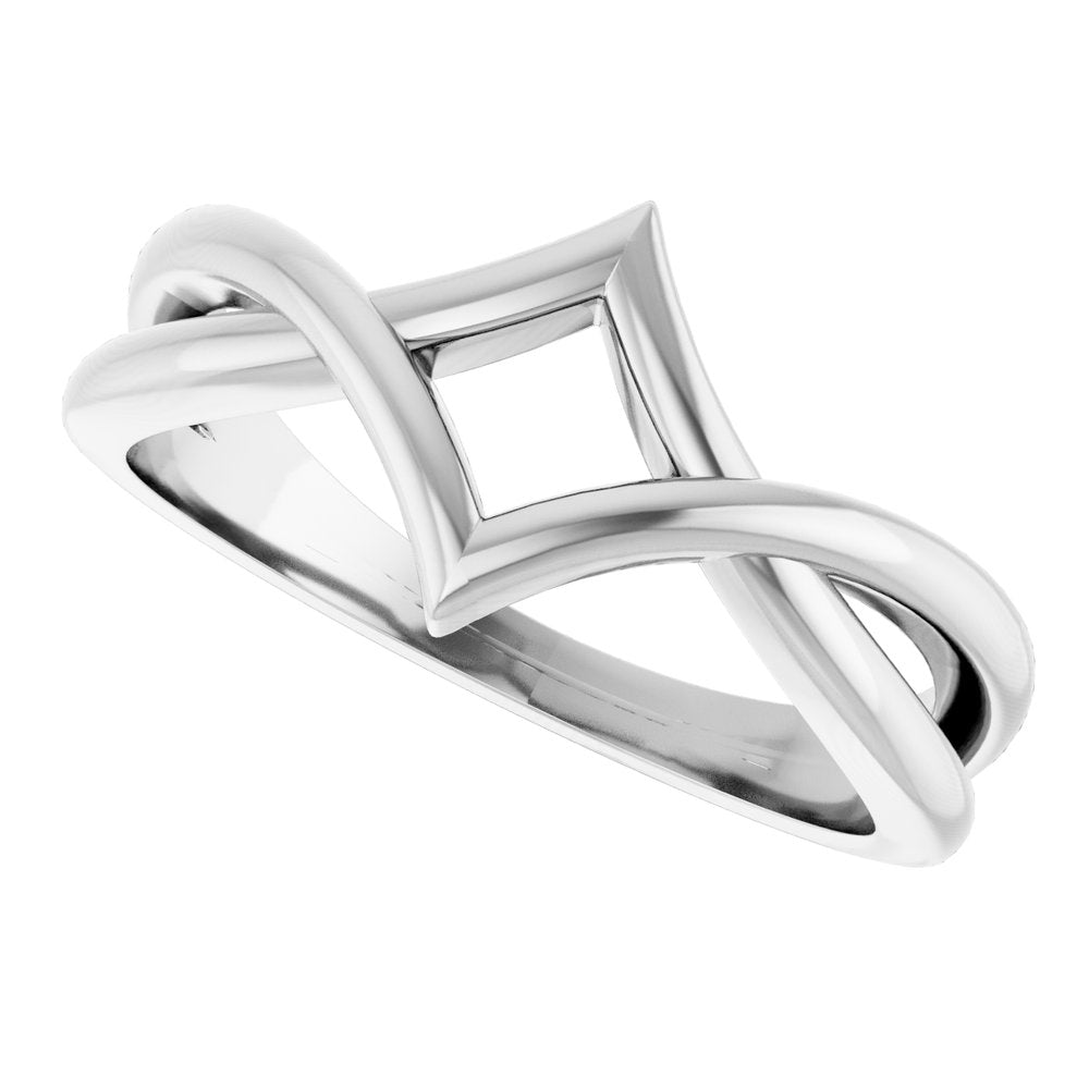 Sterling Silver Geometric Negative Space Ring