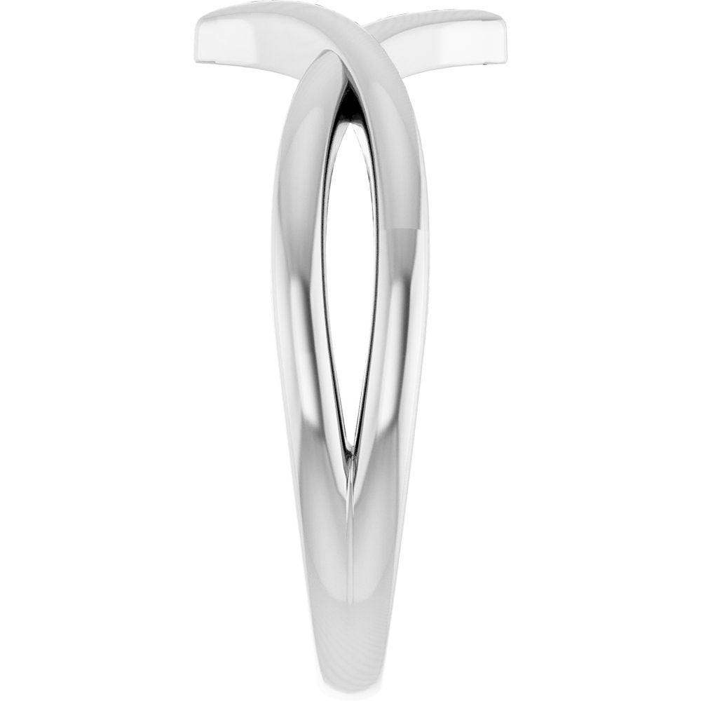 14K White Geometric Negative Space Ring