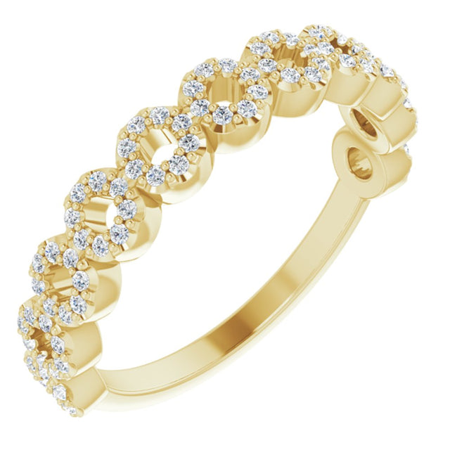 14K Yellow 1/4 CTW Natural Diamond Circle Ring